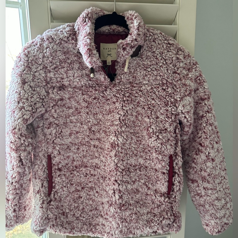 Hayden Girls Pink Marled Sherpa Pullover